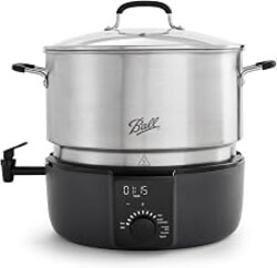 Ball EasyCanner Electric Water Bath Canner, 21-Quart Capacity, Automated Heating, Multicooker & Steamer Functionality