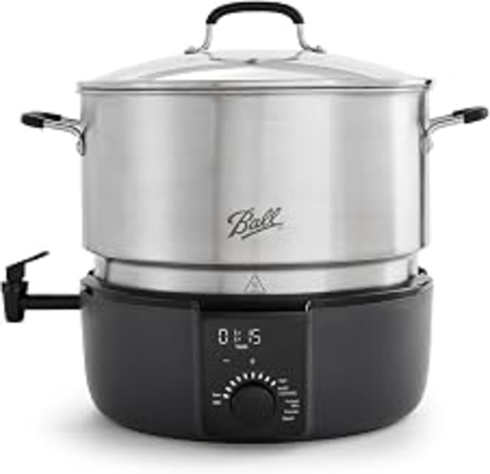Ball EasyCanner Electric Water Bath Canner, 21-Quart Capacity, Automated Heating, Multicooker & Steamer Functionality