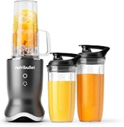 nutribullet® Ultra Personal Blender, 1200W, for Smoothies Shakes & Protein - Quietest Single-Serve Blender with Titanium Coated Blades, 3 BPA-Free Cups (32oz + 24oz), To-Go Lids, Dishwasher Safe, Gray