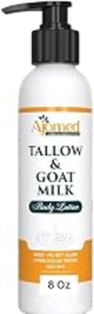 Tallow & Goat Milk Body Lotion for Sensitive Skin, Organic moisturizing Lotion - Soothes Dry skin, Goat Milk face and body Moisturizer - Handmade Tallow for skin cream (8 OZ, UNSCENTED)