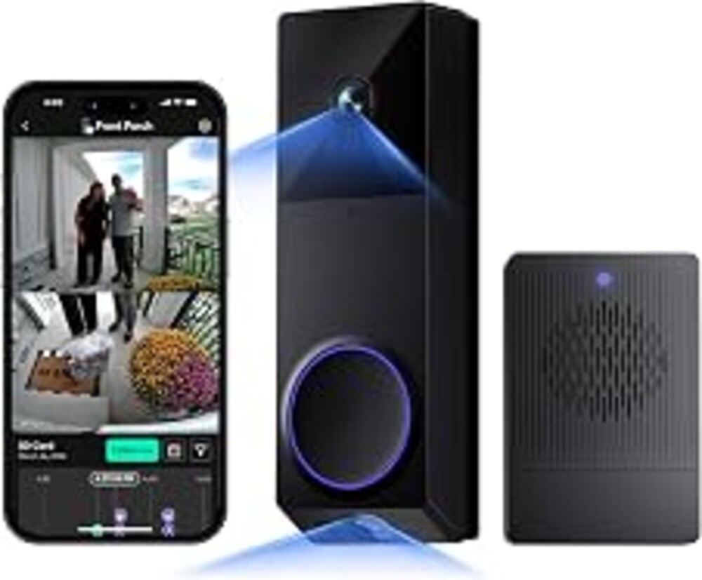 WYZE Wireless Duo Cam Video Doorbell (Chime Included), Battery Powered, 2K Full HD Video, 2 Cameras (People and Package), 2-Way Audio, Color Night Vision