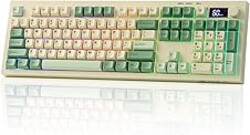 EPOMAKER Aula S102 PRO Membrane Gaming Keyboard with TFT Screen, Volume Knob & Number Pad, BT/2.4G/USB, RGB Backlit, Creamy Silicone Structure, Silent Keyboard for PC Game/Office (Yellow)