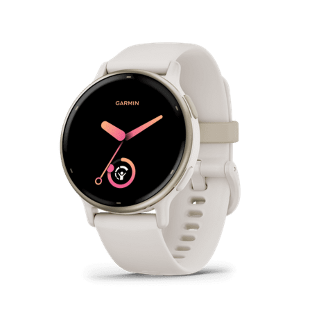 Garmin vívoactive 5 Fitness-Tracking Smartwatch with Aluminum Bezel and Silicone Band, Ivory
