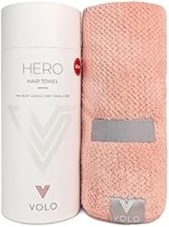 VOLO Hero Hair Towel – Ultra Soft Nanoweave™ Microfiber, Super Absorbent Quick Dry, Reduces Dry Time 50%, Anti-Frizz & Breakage, Secure Snug Strap, Large Wrap for All Hair Types - Cloud Pink