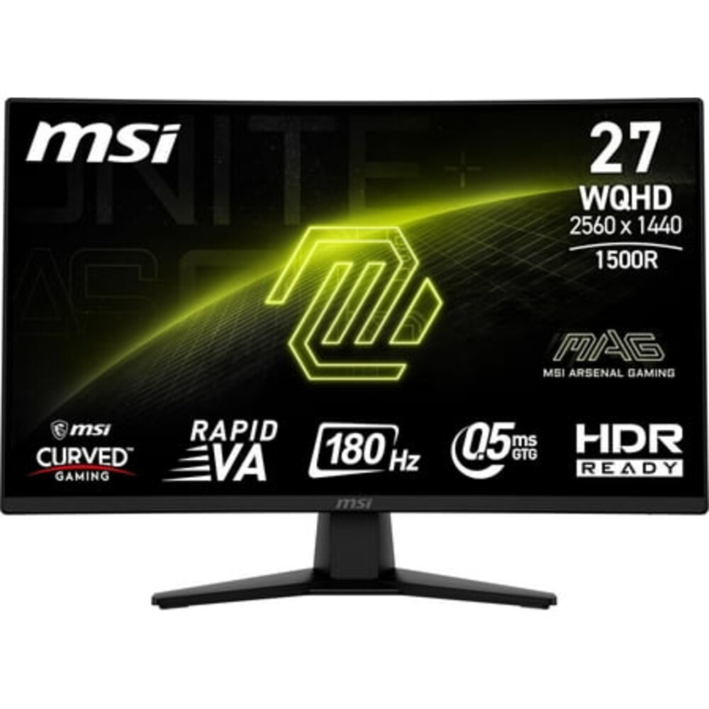 MSI 27" Curved WQHD (2560x1440) HDMI DP 180Hz 0.5ms Gaming Monitor - MAG 274CQFW