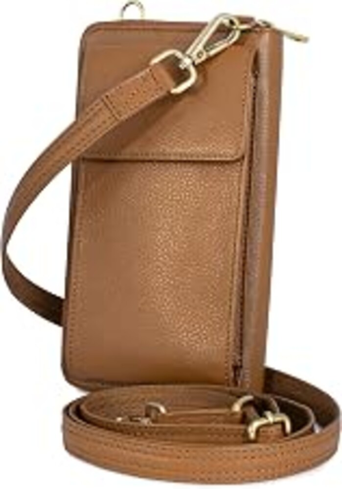 BULL GUARD Crossbody Bag for Women, Leather Phone Wallet Purse with Adjustable Anti Theft Strap & RFID Blocking 12 Card Slots