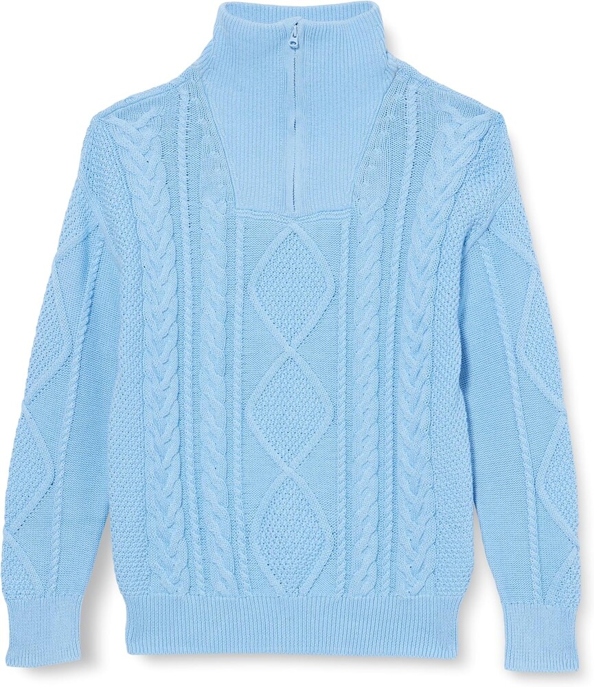 Amazon Essentials Boys and Toddlers' Quarter-Zip Cable-Knit Relaxed-Fit Cotton Sweater