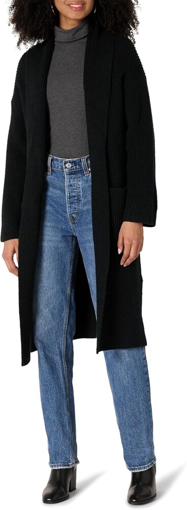 Amazon Essentials Women's Oversized-Fit Cotton Blend Heavyweight Texture Stitch Long Cardigan Sweater