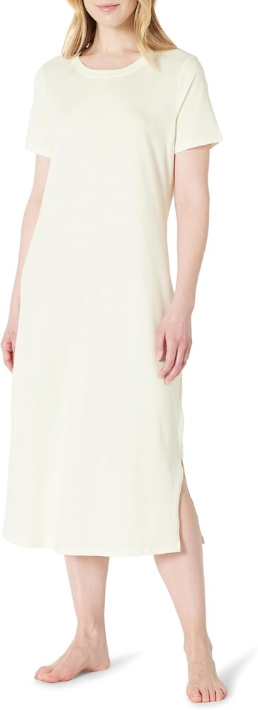 Amazon Essentials Women's Soft Cotton Modal Blend Short Sleeve Midi Sleep Nightgown