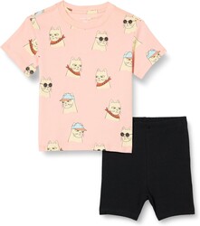 Amazon Essentials Girls and Toddlers' Short Sleeve Cotton T-Shirt and Bike Short Set