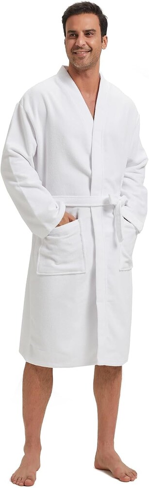Amazon Essentials Men's Lightweight Cotton Waffle Bathrobe (Available in Big & Tall)