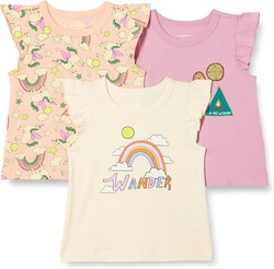 Amazon Essentials Girls and Toddlers' Sleeveless Ruffle T-Shirt