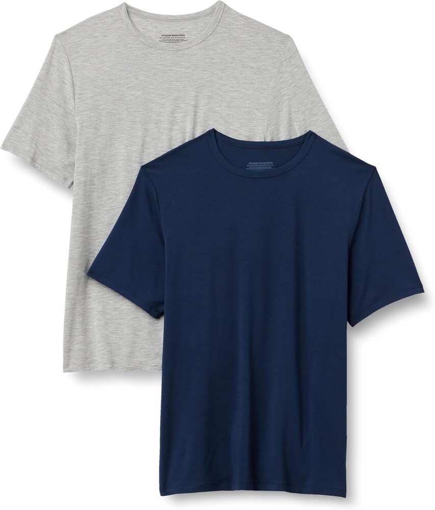 Amazon Essentials Men's Super Soft Lightweight Modal Short-Sleeve Undershirt, Pack of 2