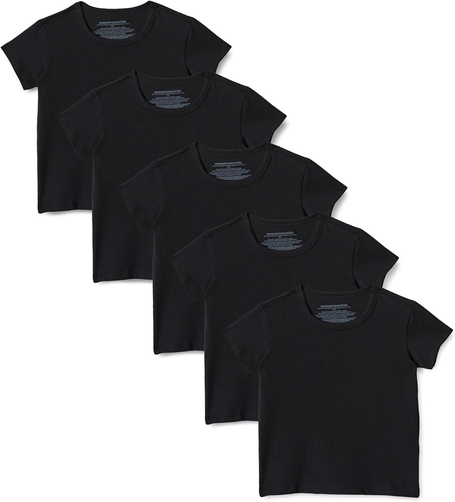 Amazon Essentials Boys' Cotton Jersey Crew Neck Undershirt, Pack of 5