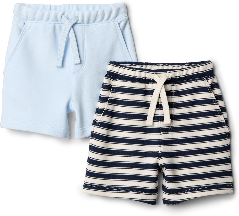 Amazon Essentials x Sofia Grainge Toddlers and Baby Boys' Pull-On Knit French Terry Shorts, Pack of 2