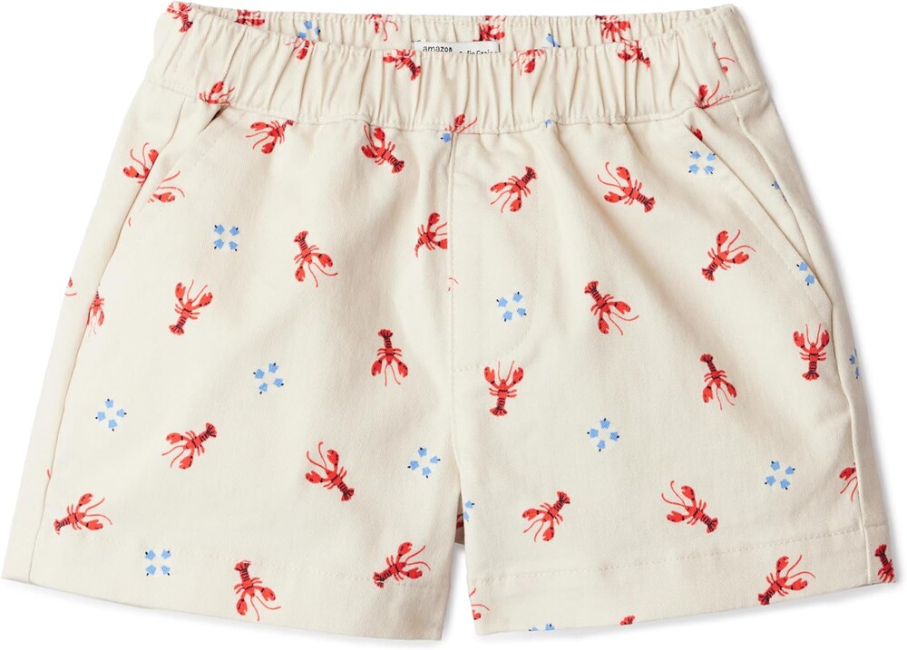 Amazon Essentials x Sofia Grainge Unisex Babies, Toddlers and Kids' Pull-on Cotton Twill Shorts