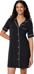 Amazon Essentials Women's Modal-Blend Nightgown, Short Sleeve Button-Down
