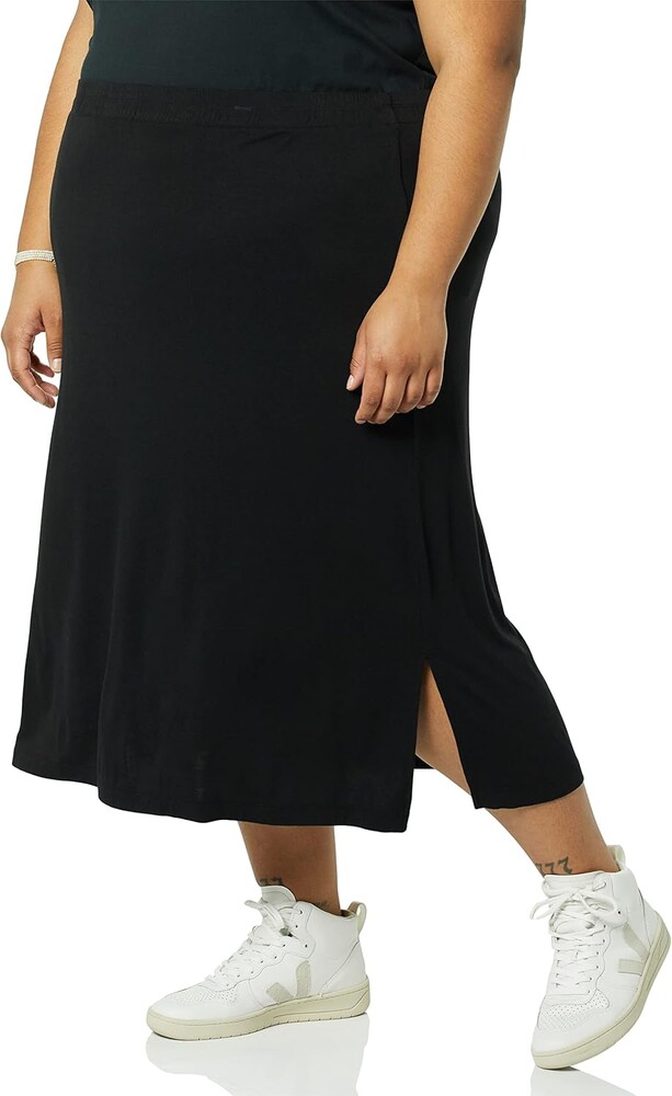 Amazon Essentials Women's Pull-On Knit Midi Skirt with Elastic Waist, Stretchy (Available in Plus Size)