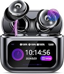 2026 Sleep Earbuds Bluetooth 5.4 in Ear Smart Touch Screen Ear Buds, 48H Playtime Mini Sleep Headphones Small Design for Side Sleepers, 5 EQ Modes, Crystal-Clear Calls, IPX7 Waterproof Earphones Black