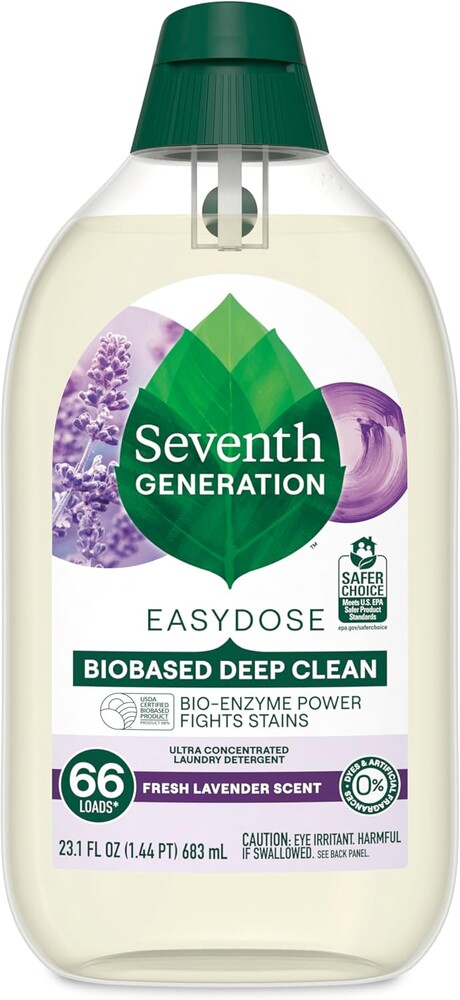 Seventh Generation EasyDose Laundry Detergent Fresh Lavender Ultra Concentrated Washing Detergent 23 oz