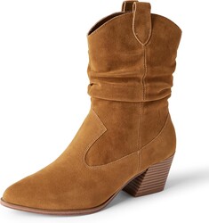 Amazon Essentials Women's Mid Calf Western Fashion Slouch Boots