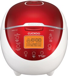 CUCKOO Micom Rice Cooker 6 Cup Uncooked / 12 Cup Cooked, Fuzzy Logic Rice Maker with Delay Timer & Keep Warm Setting, Versatile Food Steamer for Cooking, Non-Stick Inner Pot, Red (CR-0655F)