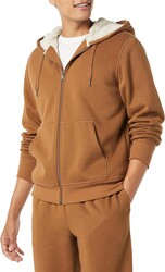 Amazon Essentials Men's Sherpa-Lined Full-Zip Fleece Hoodie Sweatshirt