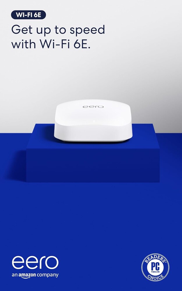 Amazon eero Pro 6E mesh wifi router - Supports internet plans up to 2.5 Gbps, Coverage up to 2,000 sq. ft., Connect 100+ devices, 1-pack