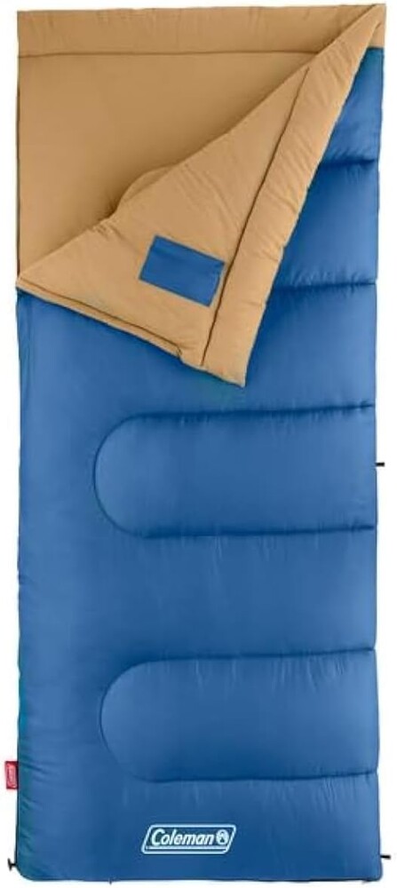 Coleman Brazos 20/30°F Adult Cool-Weather Sleeping Bag with No-Snag Zipper & Stuff Sack, Machine Washable, Great for Camping, Traveling, Guests, & More