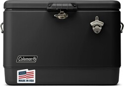 Coleman Reunion Premium Insulated 54qt Steel Belted Cooler Leak-Resistant Heavy-Duty Latch Handles Drain & Bottle Opener Perfect for Camping Tailgating Beach Picnic & More