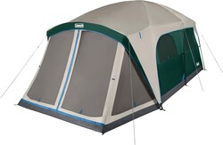 Coleman Skylodge Camping Tent with Rainfly & Screened Porch, XL Weatherproof Family Tent Fits 4 Queen-Sized Airbeds, Color-Coded Poles & Sleeves, Made of PFAS-Free Materials