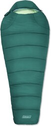 Coleman Cozy 30°F Sleeping Bag with Integrated Removable Fleece Liner, Built in Stuff Stack for Easy Storage, Easy Zip, Easy Clean, Green
