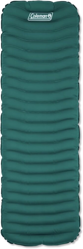 Coleman Inflatable Sleeping Pad Soft & Comfortable with Brushed Knit Surface, Easy Inflatation, Lightweight, Green