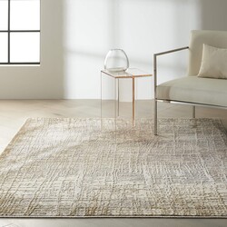 Calvin Klein CK950 Rush Ivory Taupe 6' x 9' Area Rug - Easy Clean, Non Shedding, Bed Room, Living Room, Dining Room, Kitchen (6' x 9')