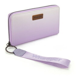 Wrangler Purple Wallet for Women RFID Wallets, Card Cases & Money Organizers Ladies Female Large Wristlet Wallet Chic Phone Credit Card Clutch Wallets with Smooth Zipper and ID Window