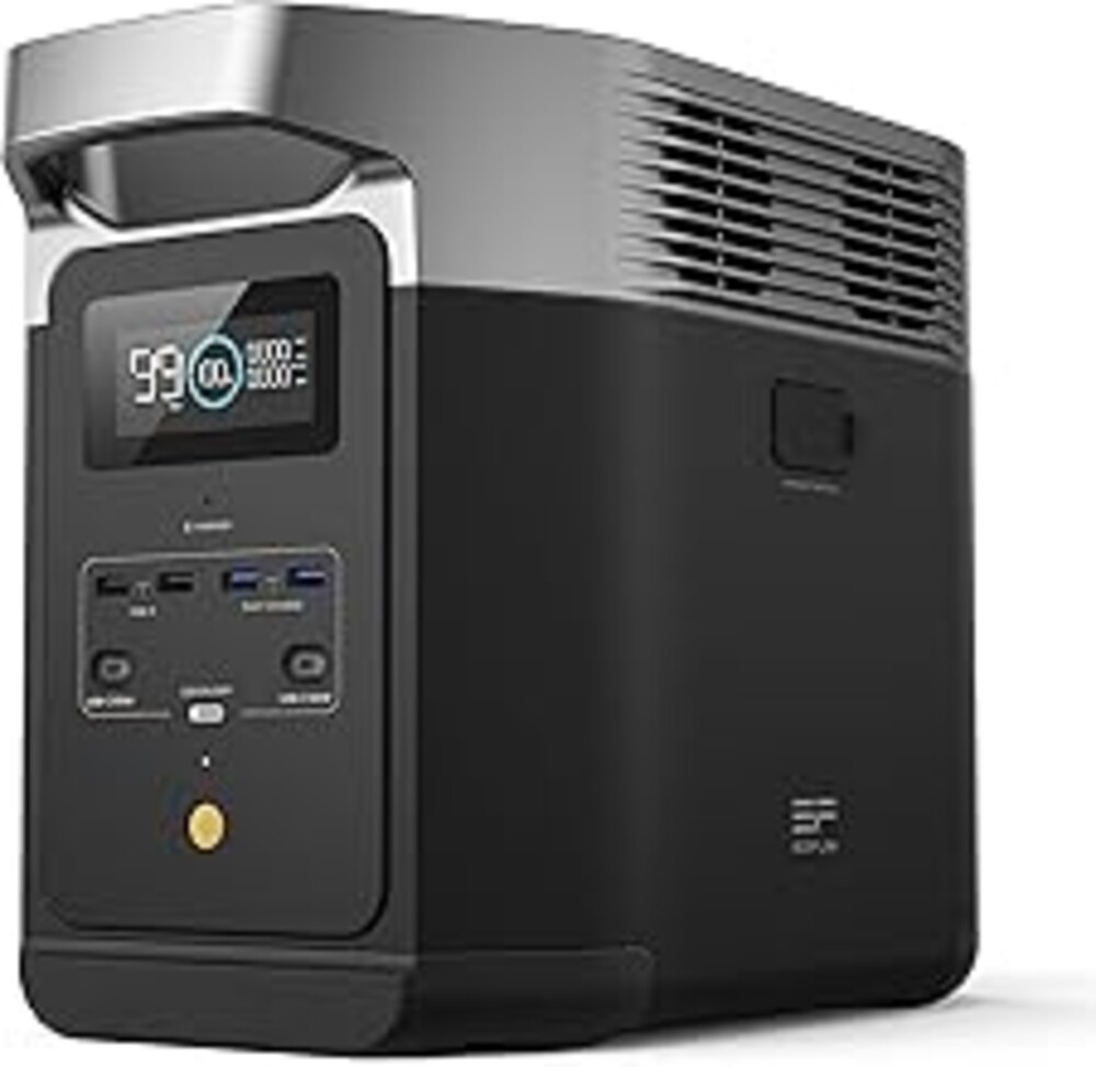 EF ECOFLOW Portable Power Station DELTA 2, 1024Wh LiFePO4 (LFP) Battery, 1800W AC/100W USB-C Output, Solar Generator(Solar Panel Optional) for Home Backup Power, Camping & RVs