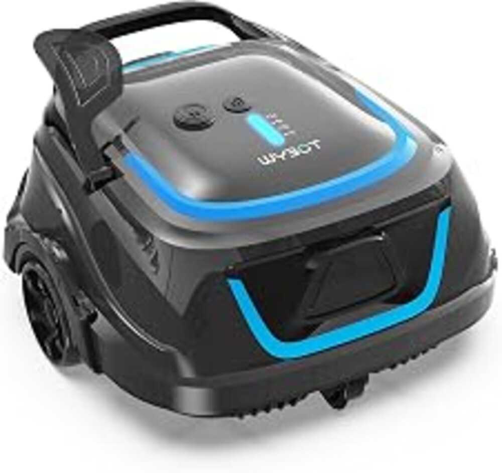 WYBOT A1 Robotic Pool Cleaner – Dual-Layer Filtration, Strong Suction, 130-Min Runtime, Cordless Pool Vacuum for Above-Ground & Flat Pools up to 1,100 Sq. Ft., 4 Cleaning Modes, Klein Blue
