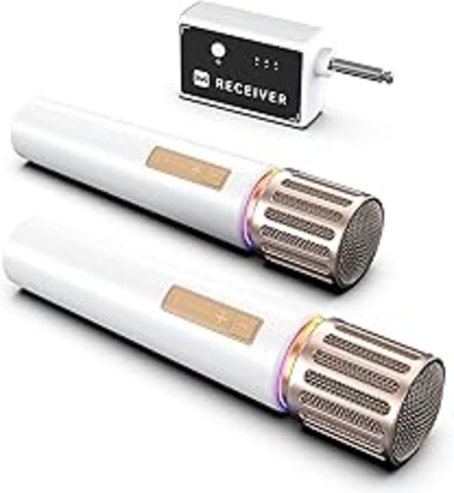 Wireless Microphones, Microphone with One-to-One Chip Connection, Controllable LED Lights, 40H Duration, 200FT Range Free Sing, Volume Control Microphone for Singing, Speech, Home Party, Youtube