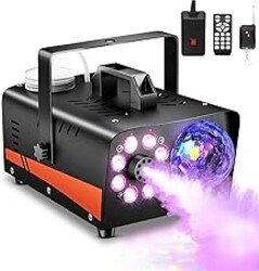 Dashsafe Fog Machine, Smoke Machine with Disco Ball Lights, 800W and 4500CFM with 13-Color LED Effects, Wired And Wireless Remote Controls, Ideal for Indoor, Outdoor, Halloween, Wedding, and Parties