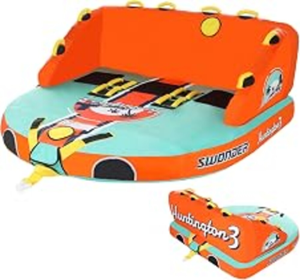 Swonder 3 Person Towable Tubes for Boating, Water Tubes for Boats to Pull, Heavy-Duty Front & Back Tow Points Inflatable Boat Tube with Stronger 840D Nylon Cover
