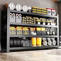 AXASIIO 79"W Heavy Duty Storage Shelves, 8000LBS Adjustable Garage Shelving Unit, Rust Proof Large Metal Storage Rack, 24"D x 79"W x 74"H Industrial Shelving for Warehouse, Basement, Shop, Supermarket