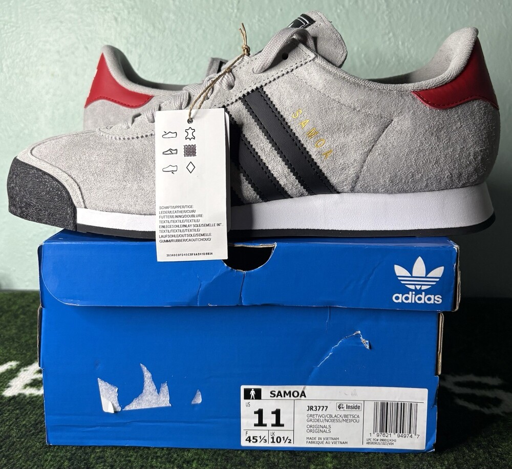 US Men’s 11 - Adidas Samoa “Grey Black Scarlet” JR3777