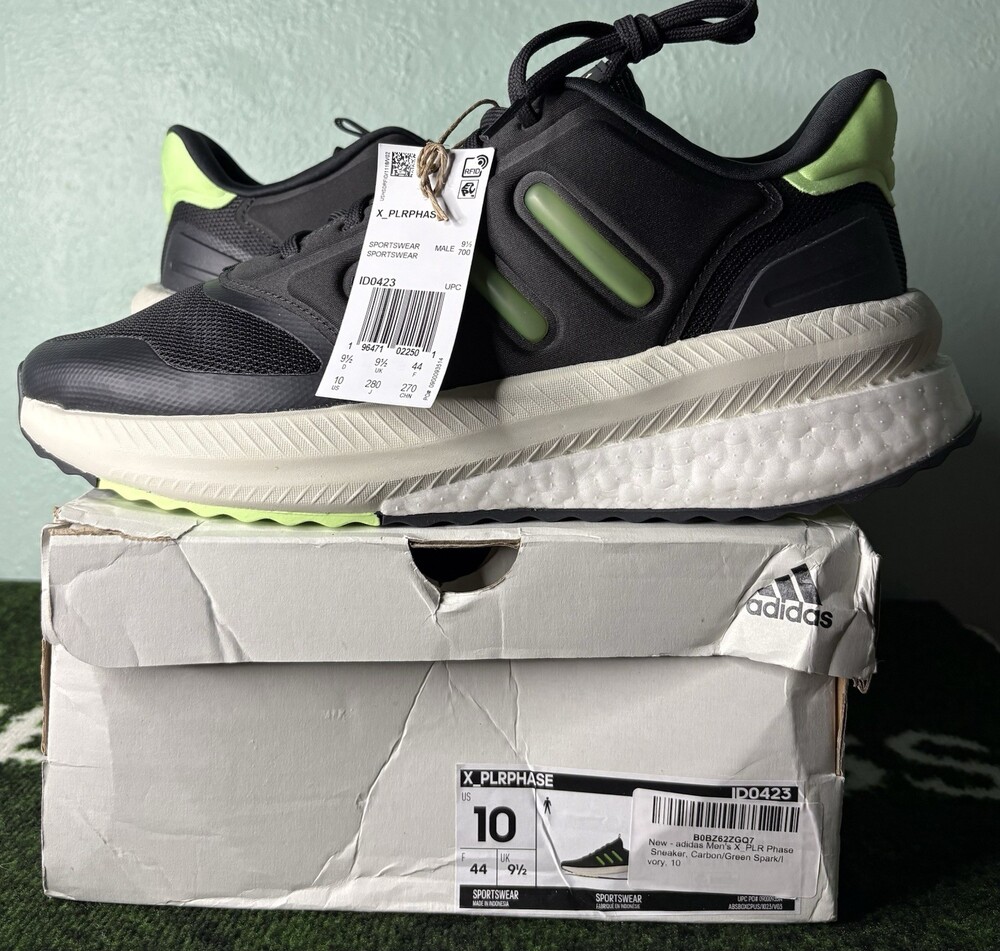 US Men’s 10 - Adidas X_PLRPHASE “Carbon Green Spark” ID0423