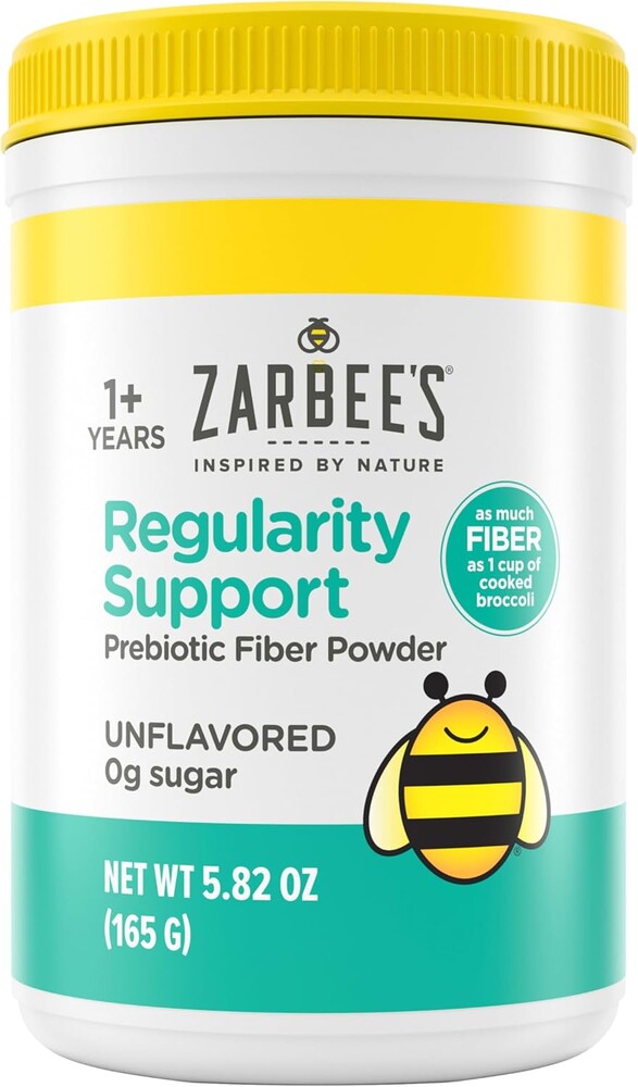 Zarbee’s Children’s Regularity Support Prebiotic Fiber Powder, Flavorless, Sugar Free, Gluten-Free, Daily Fiber Supplement for Kids & Toddlers 1 to 12 Years, 5.82 oz