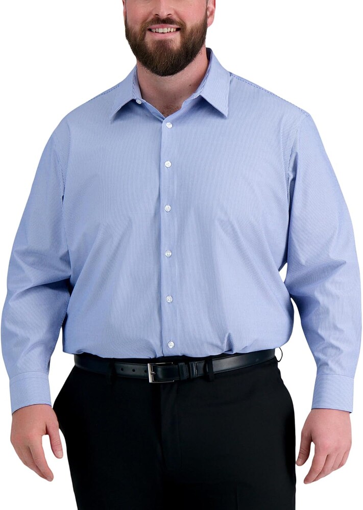Haggar Mens Smart Wash® Classic Fit Comfort Stretch Dress Shirt- Big Or Tall Sizes