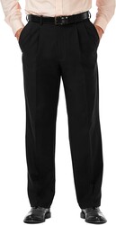 Haggar Men's Cool 18 Pro Classic Fit Pleat Front Hidden Expandable Waist Pant- Regular and Big & Tall Sizes