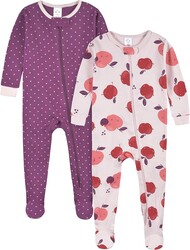 Gerber Baby Girls’ 2-Pack Footed Pajamas