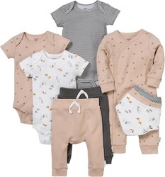 Gerber Baby 9-piece Baby Gift Set for Newborn Boys & Girls – Premium Cotton Baby Essentials Layette Set