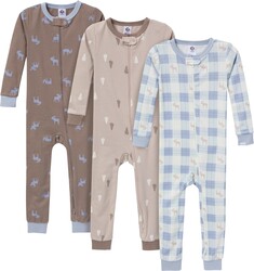 Gerber Baby Boys 3-Pack Snug Fit Footless One-Piece Cotton Pajamas
