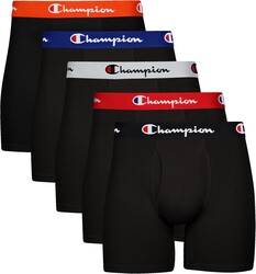 Champion Men's Everyday Cotton Stretch 5 Pack Boxer Briefs, Total Support Pouch, Moisture-Wicking, No Ride-up Fit